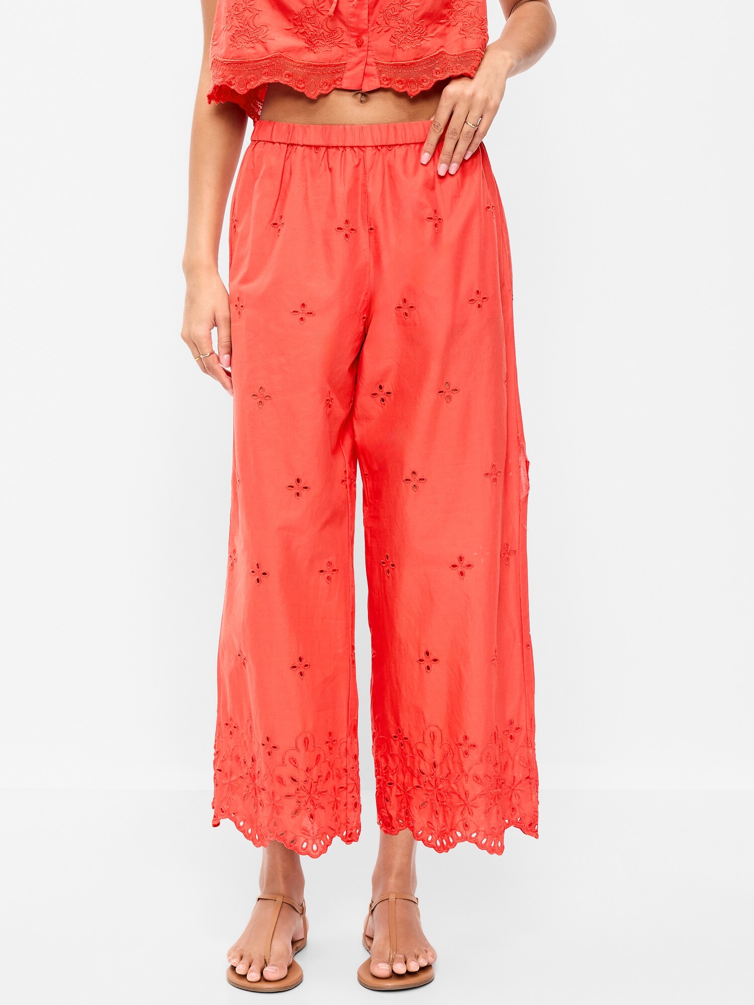 Женские брюки Old Navy High-Waisted Cut Out Wide-Leg Pant, цвет: Оранжевый — фото 2