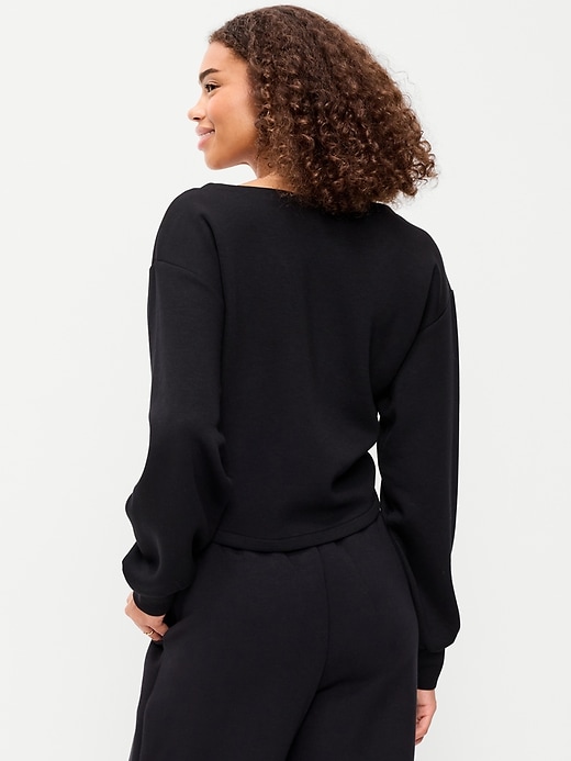 Image number 2 showing, Bounce Fleece Long-Sleeve Twist-Front Top