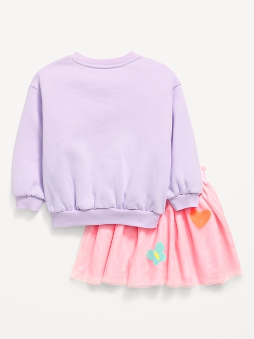 Image number 3 showing, Embroidered Graphic Sweatshirt and Tutu Skirt Set for Toddler Girls
