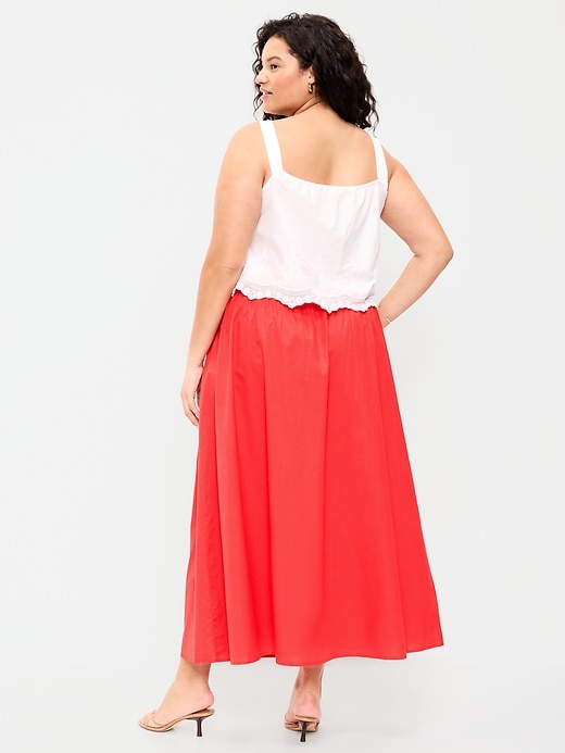 Image number 8 showing, Twill Smocked-Waist Maxi Skirt