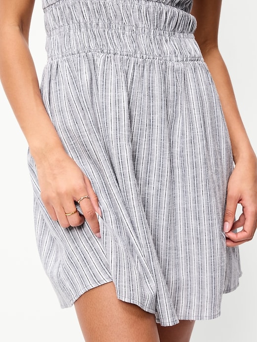 Image number 5 showing, Smocked-Bodice Fit & Flare Mini Dress