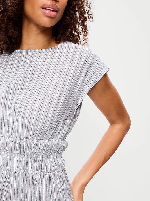 Image number 6 showing, Smocked-Bodice Fit & Flare Mini Dress