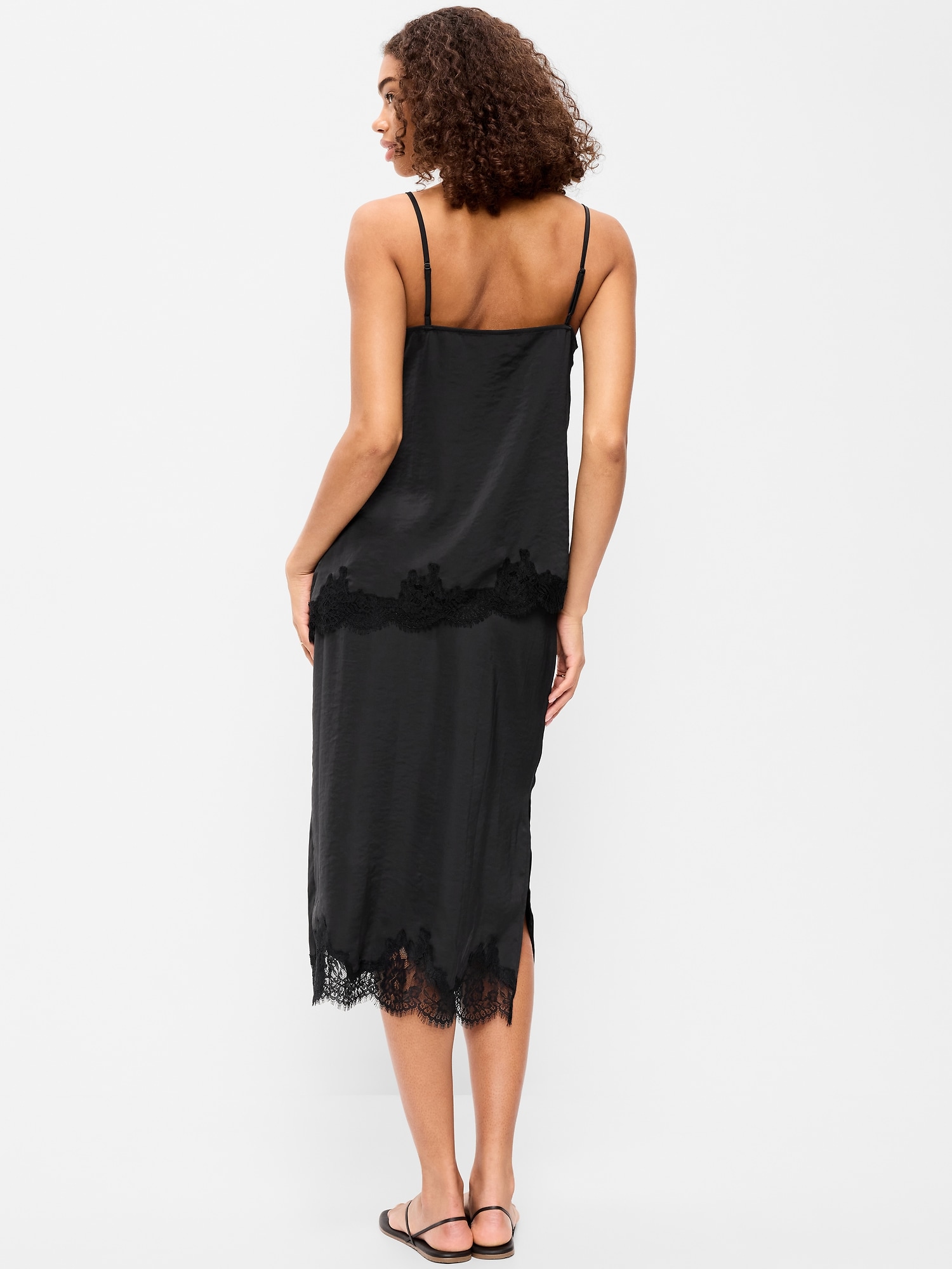 Lace Slip Midi Skirt