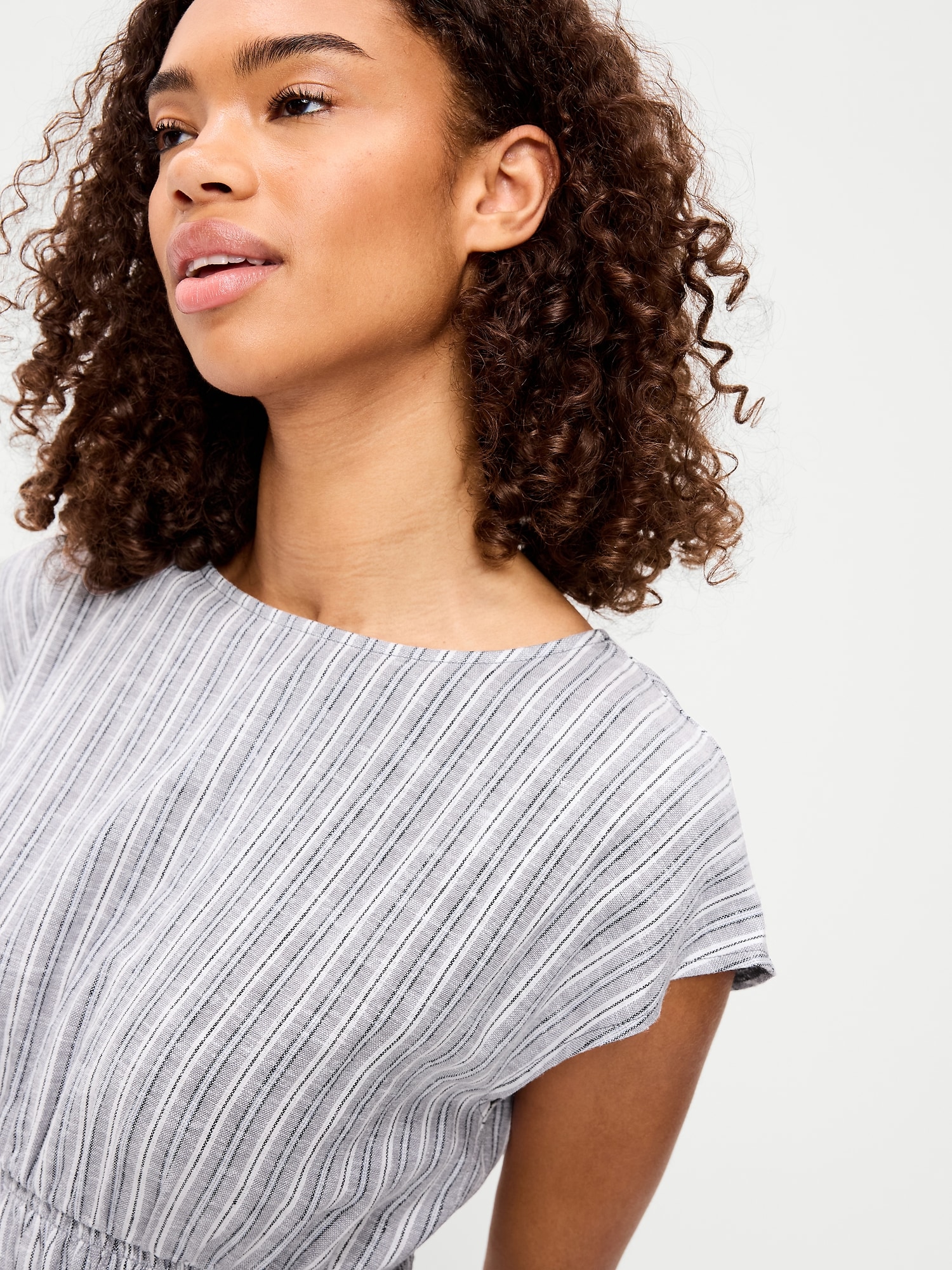 Smocked-Bodice Fit & Flare Mini Dress