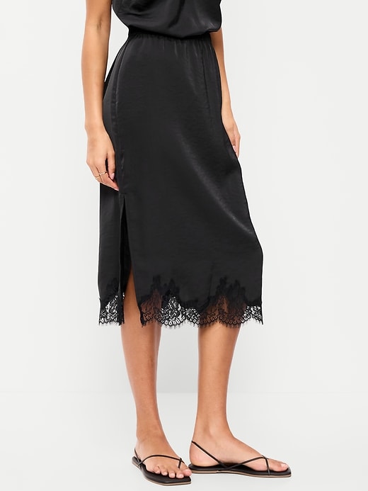 Image number 2 showing, Lace Slip Midi Skirt