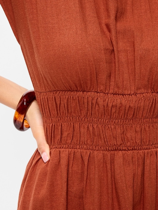 Image number 6 showing, Smocked-Bodice Fit & Flare Mini Dress