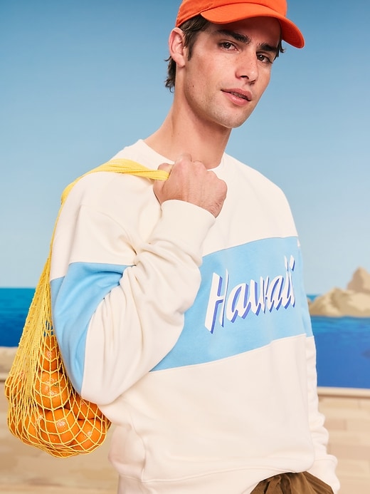 Image number 1 showing, Loose Color-Block Crew-Neck Sweatshirt