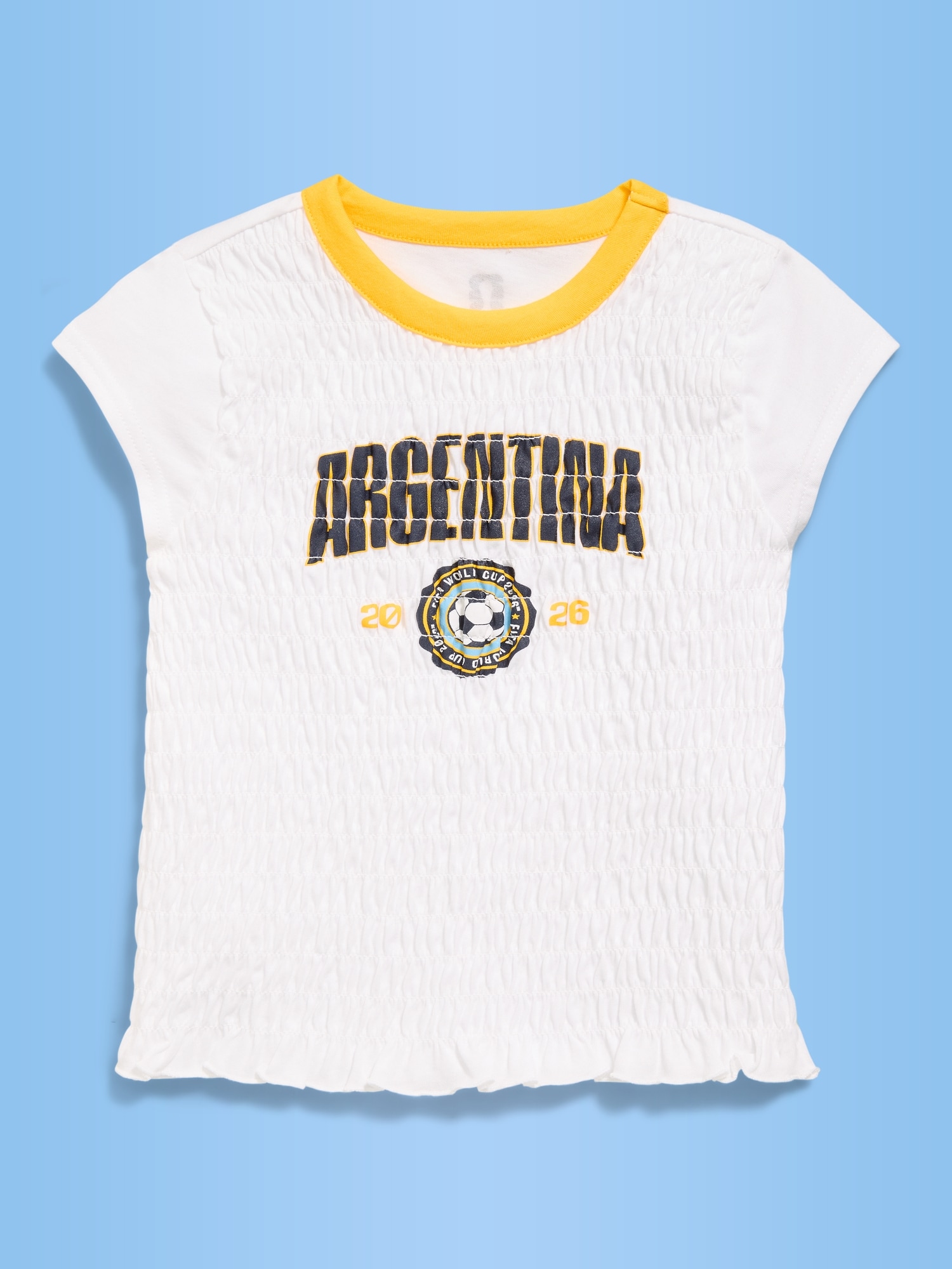 FIFA World Cup 26™ Argentina Smocked Graphic T-Shirt for Girls