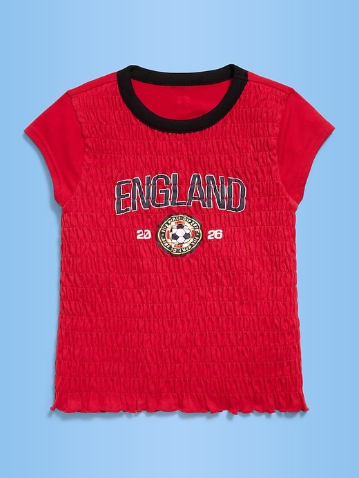 Image number 2 showing, FIFA World Cup 26™ England Smocked Graphic T-Shirt for Girls