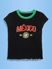 Image number 2 showing, FIFA World Cup 26™ Mexico Smocked Graphic T-Shirt for Girls