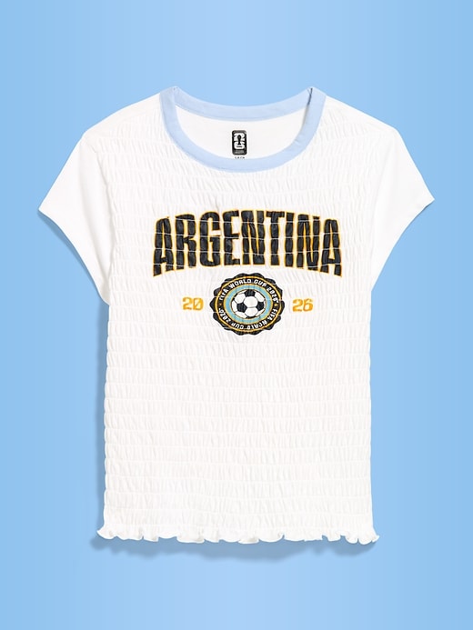 Image number 3 showing, FIFA World Cup 26™ Argentina Smocked Graphic T-Shirt for Women