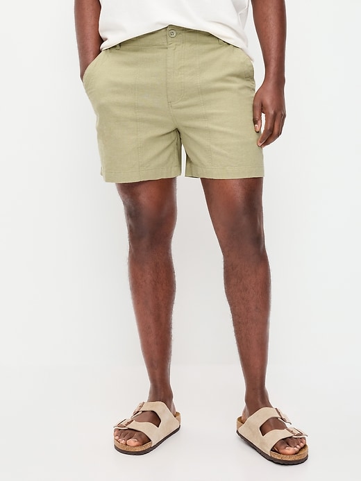 Image number 2 showing, 90's Loose Linen-Blend Shorts -- 5-inch inseam