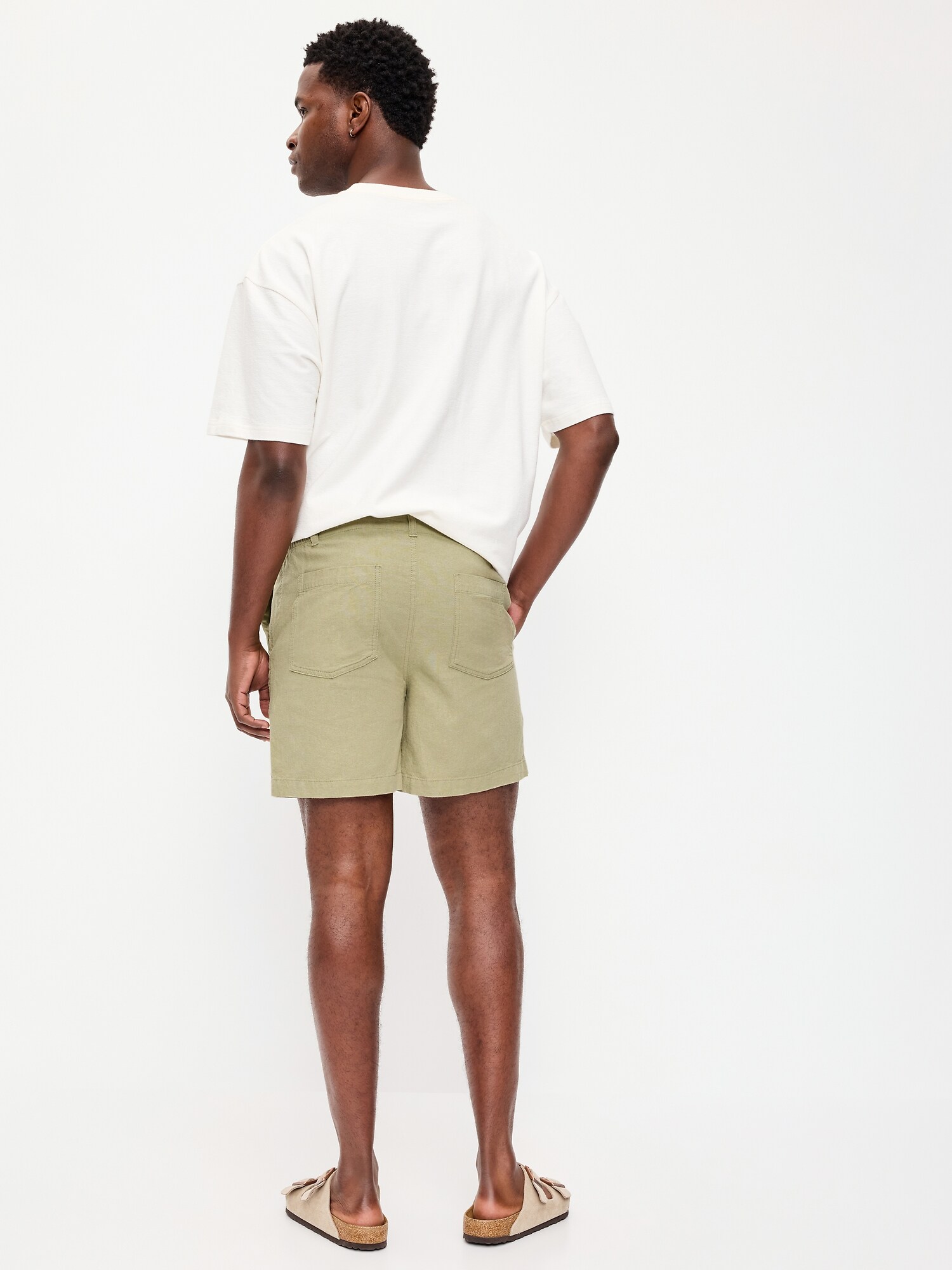 Мужские шорты Old Navy 90's Loose Linen-Blend Shorts -- 5-inch inseam, цвет: Коричневый — фото 3