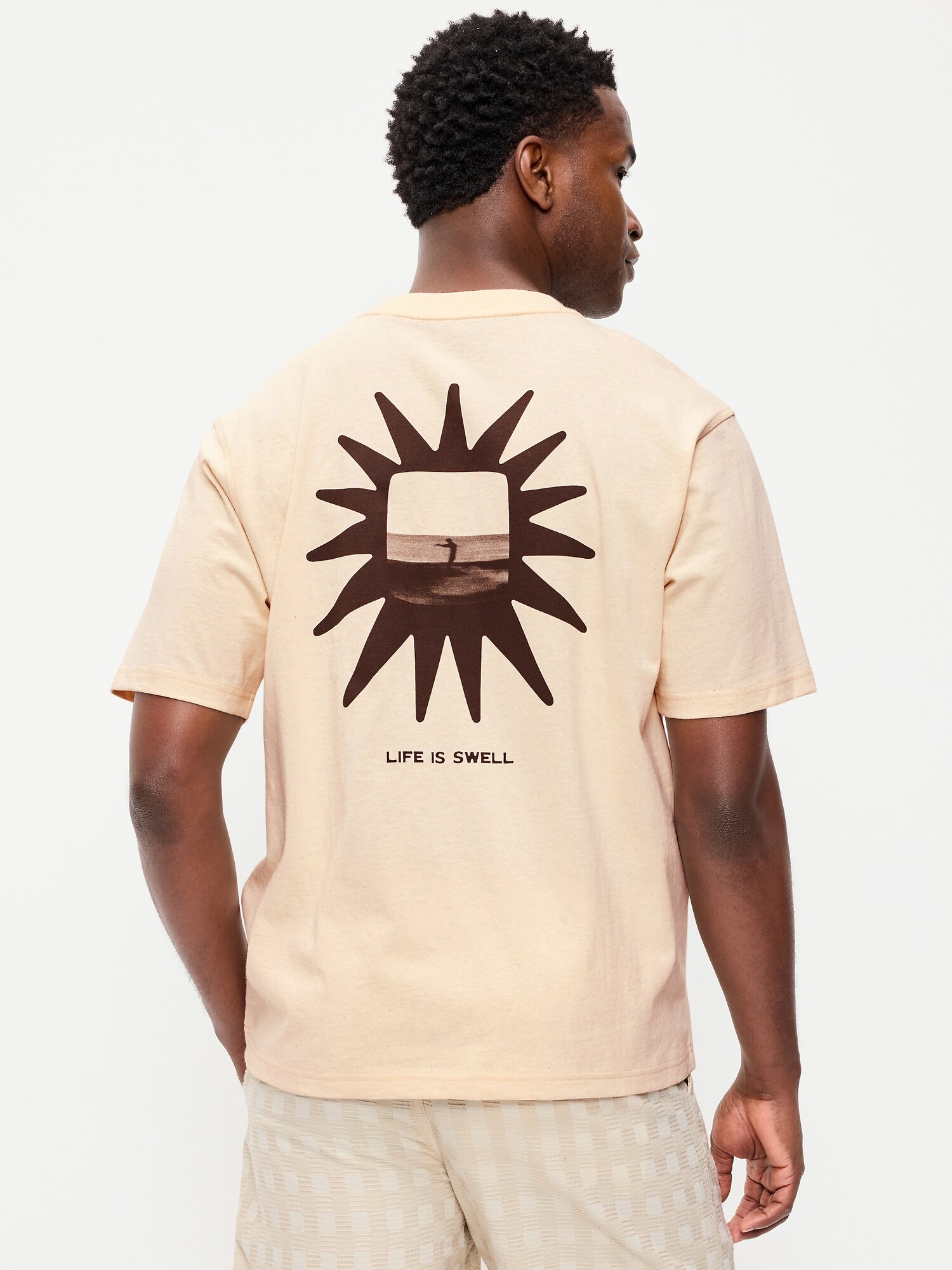 Мужская футболка Old Navy Heavyweight Graphic, цвет: Натуральный белый — фото 2
