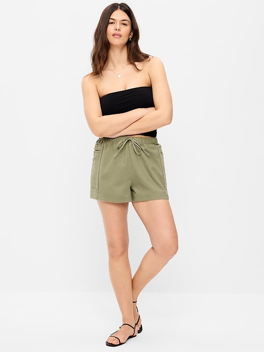 Image number 4 showing, High-Waisted Pull-On Utility Shorts