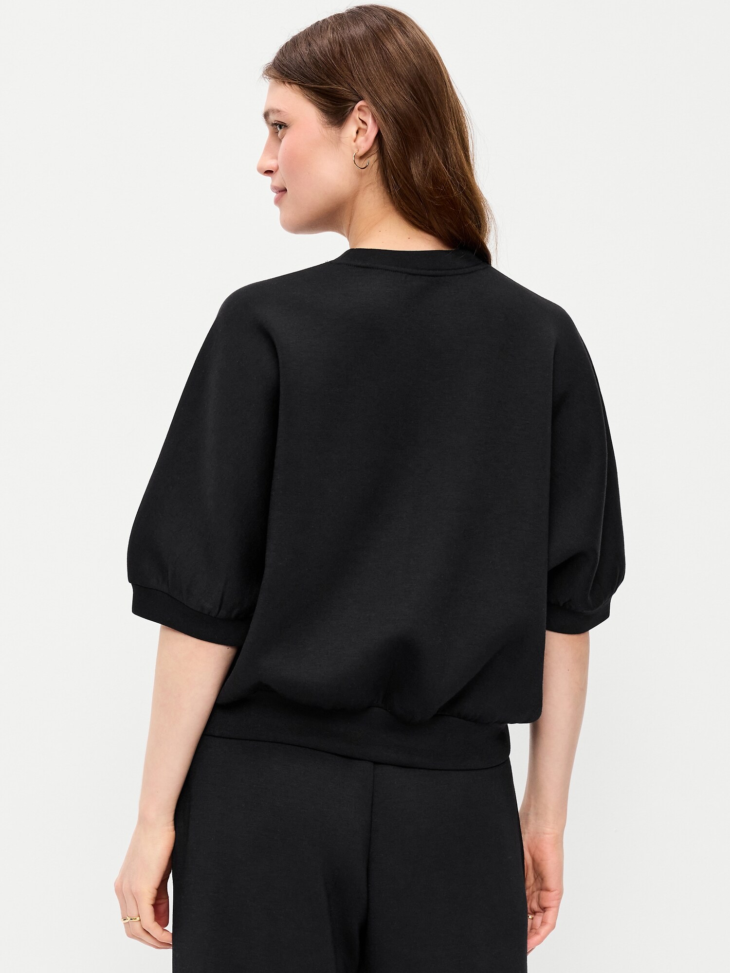 Женский топ Old Navy Bounce Fleece Dolman-Sleeve Top, цвет: Чёрный — фото 2