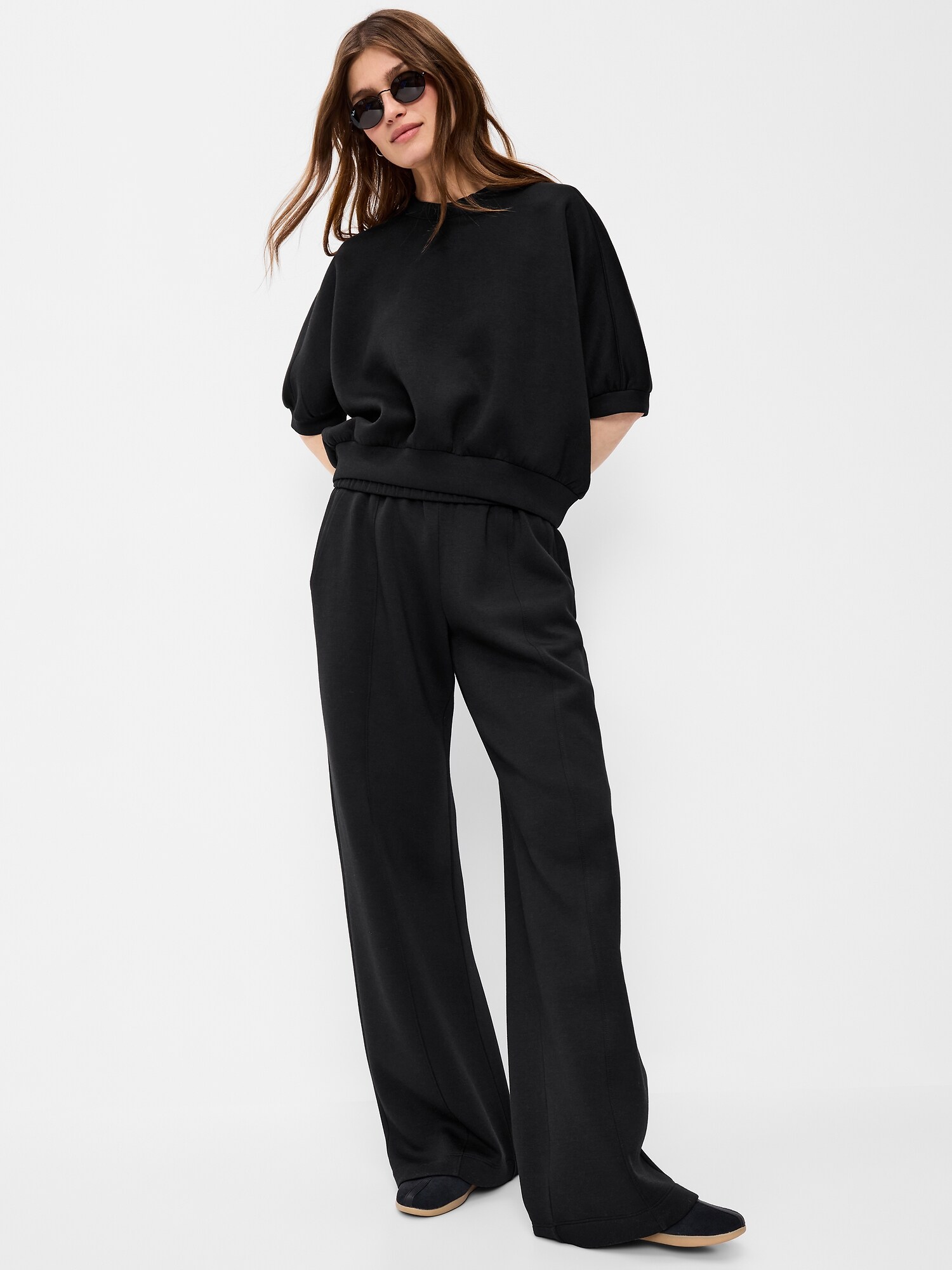 Женский топ Old Navy Bounce Fleece Dolman-Sleeve Top, цвет: Чёрный — фото 3