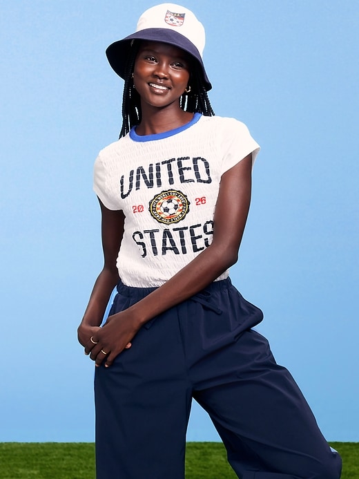 Image number 1 showing, FIFA World Cup 26™ USA Smocked Graphic T-Shirt for Women