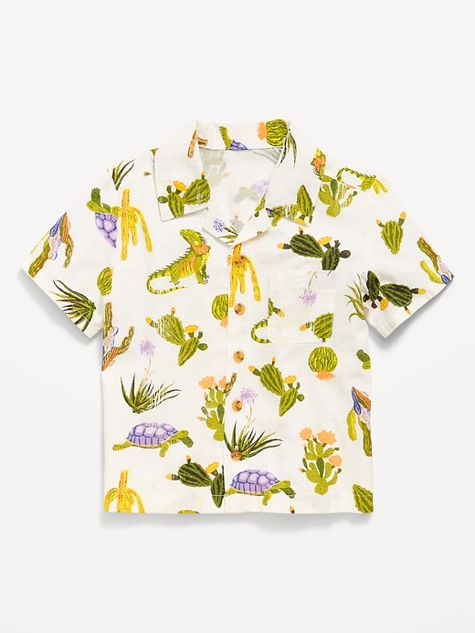 Image number 2 showing, Printed Crinkle Pocket Shirt for Toddler Boys