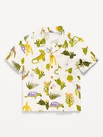 Image number 2 showing, Printed Crinkle Pocket Shirt for Toddler Boys