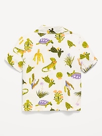Image number 3 showing, Printed Crinkle Pocket Shirt for Toddler Boys