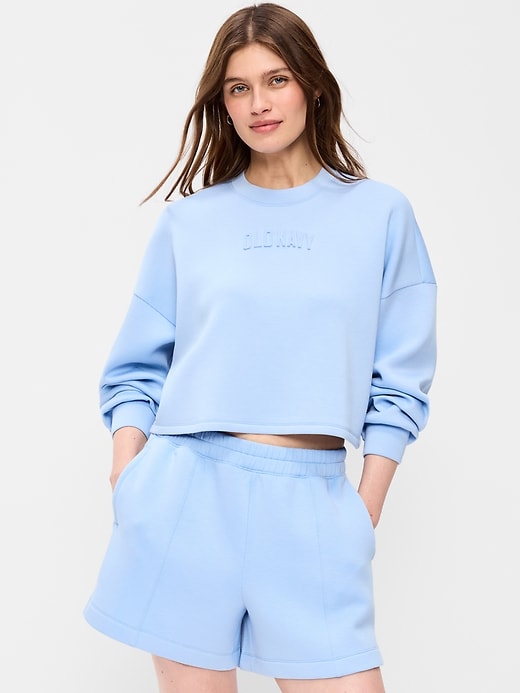 Image number 4 showing, Bounce Fleece Crew-Neck Cropped Sweatshirt