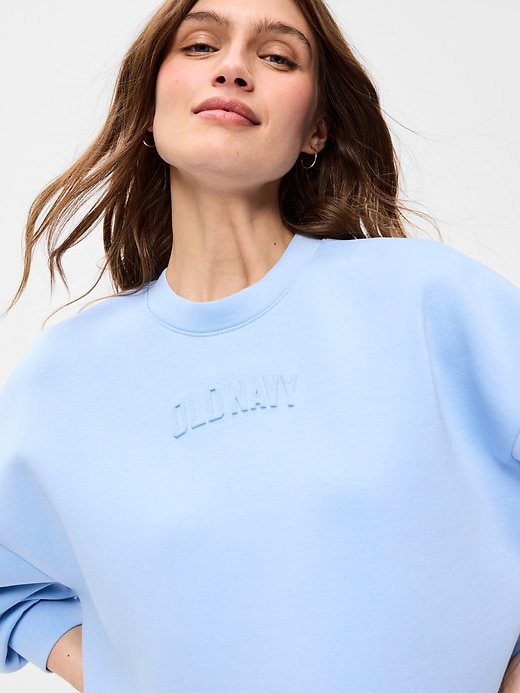 Image number 1 showing, Bounce Fleece Crew-Neck Cropped Sweatshirt