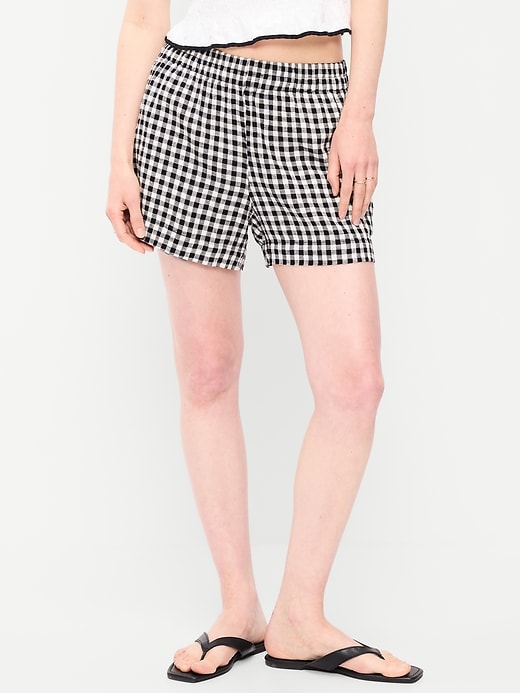 Image number 2 showing, High-Waisted Linen-Blend Shorts -- 3.5-inch inseam