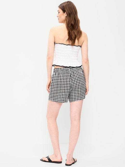 Image number 3 showing, High-Waisted Linen-Blend Shorts -- 3.5-inch inseam