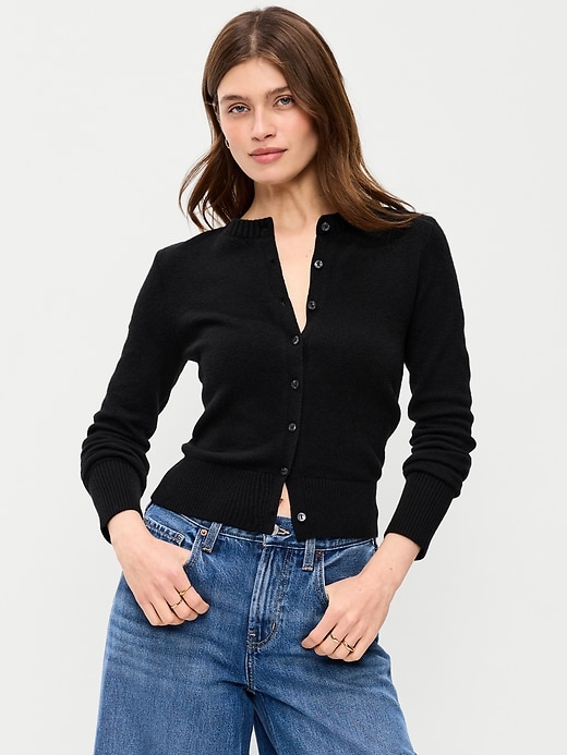 Image number 1 showing, SoSoft Lite Cropped Crew-Neck Cardigan