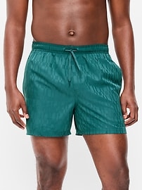 Image number 1 showing, Textured Swim Trunks -- 5-inch inseam