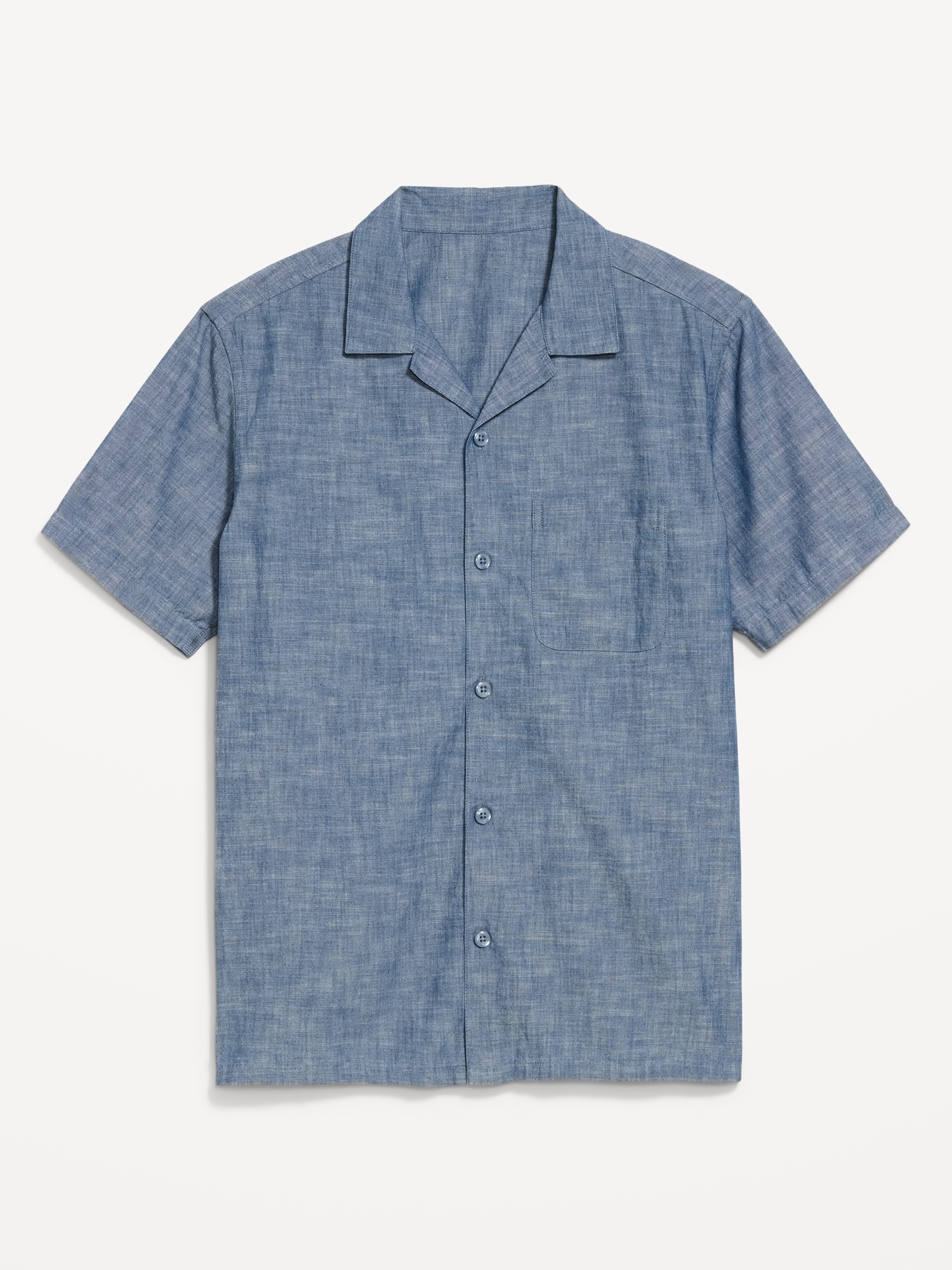 Short-Sleeve Chambray Camp Shirt