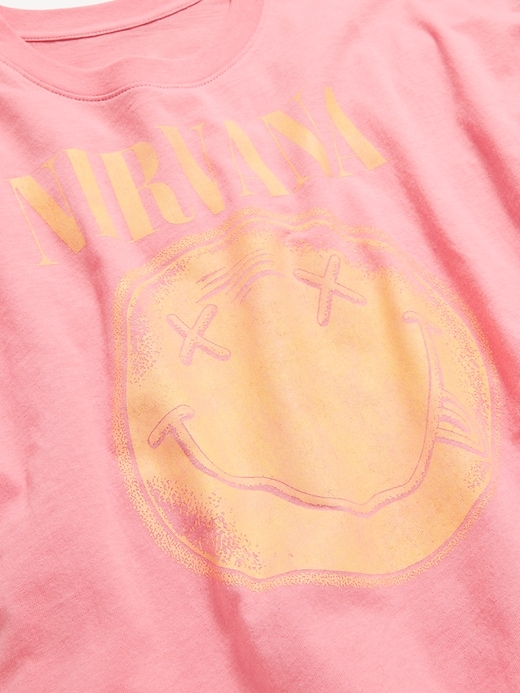 Image number 4 showing, Crew-Neck Oversized Crop Graphic T-Shirt