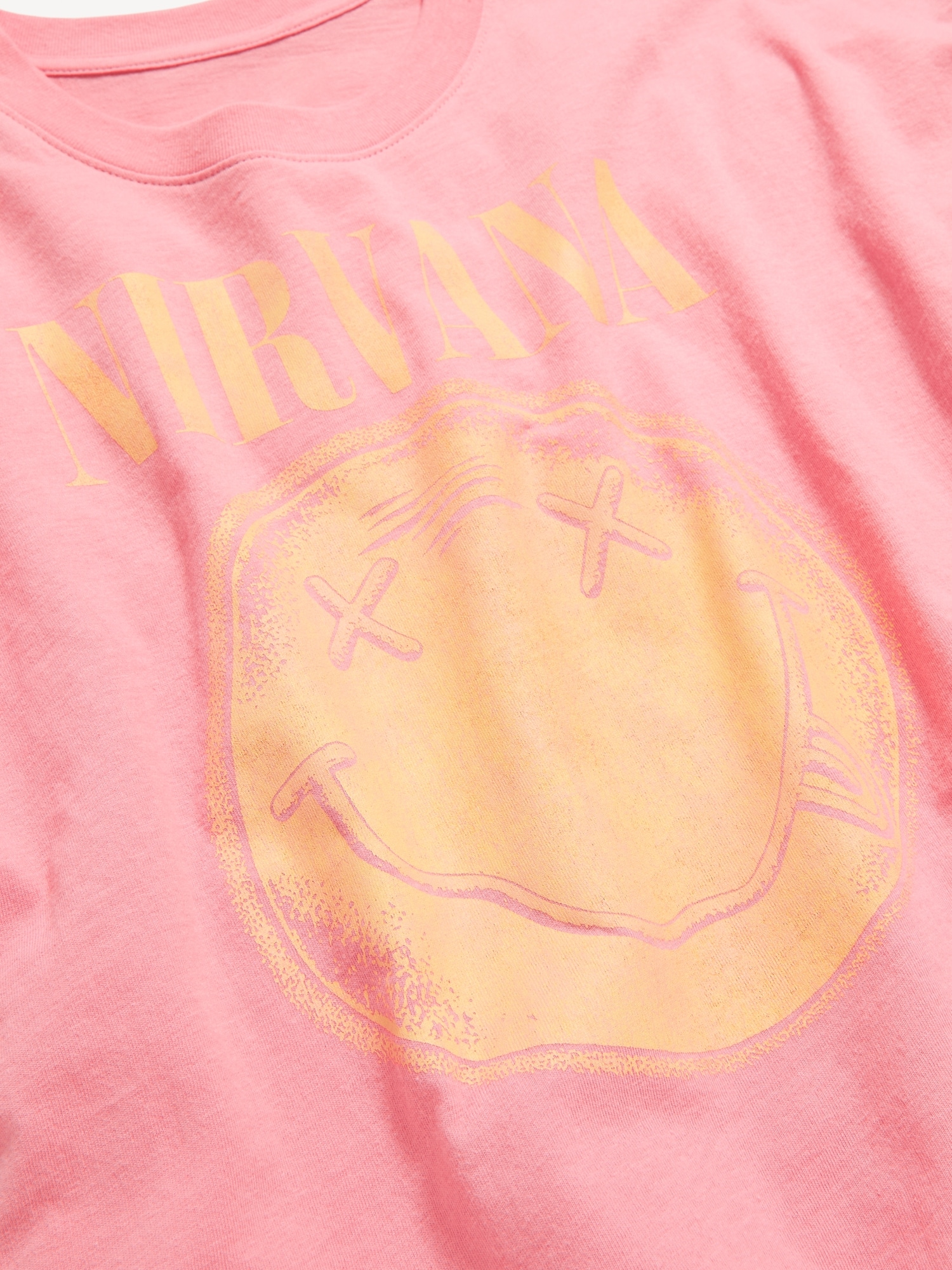 Crew-Neck Oversized Crop Graphic T-Shirt