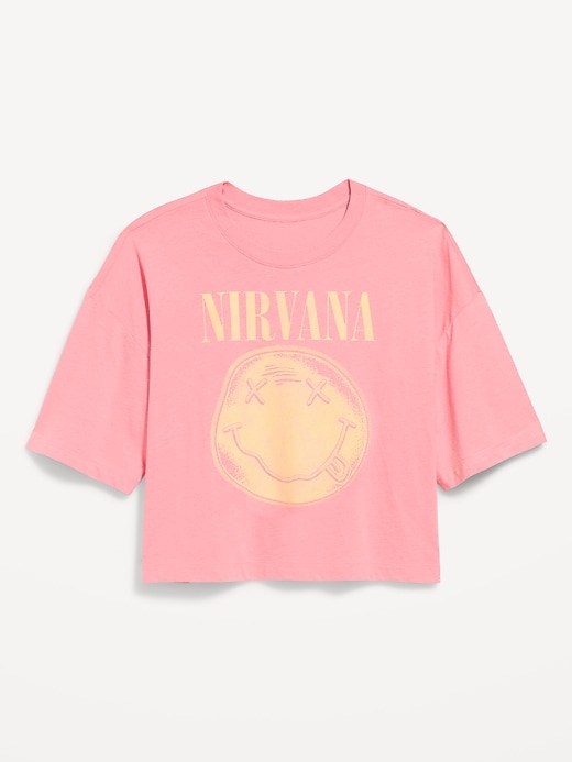 Image number 5 showing, Crew-Neck Oversized Crop Graphic T-Shirt