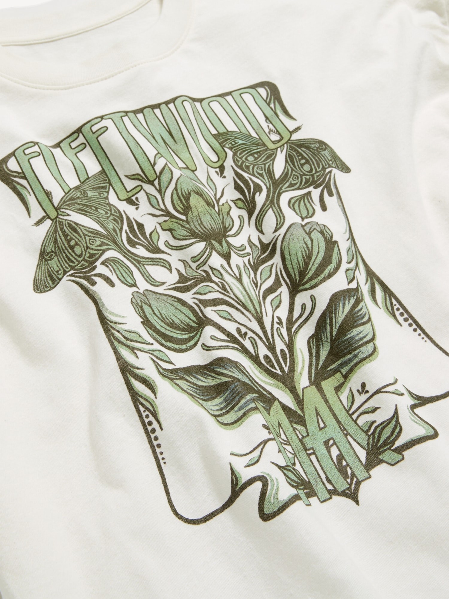 Crew-Neck Oversized Crop Graphic T-Shirt