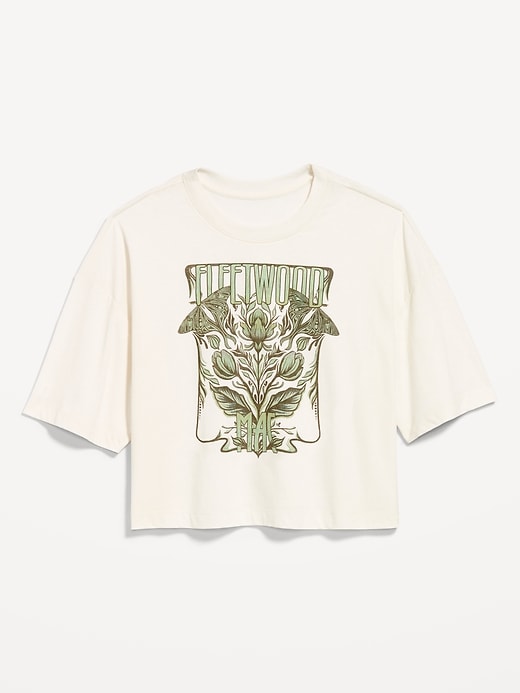 Image number 5 showing, Crew-Neck Oversized Crop Graphic T-Shirt