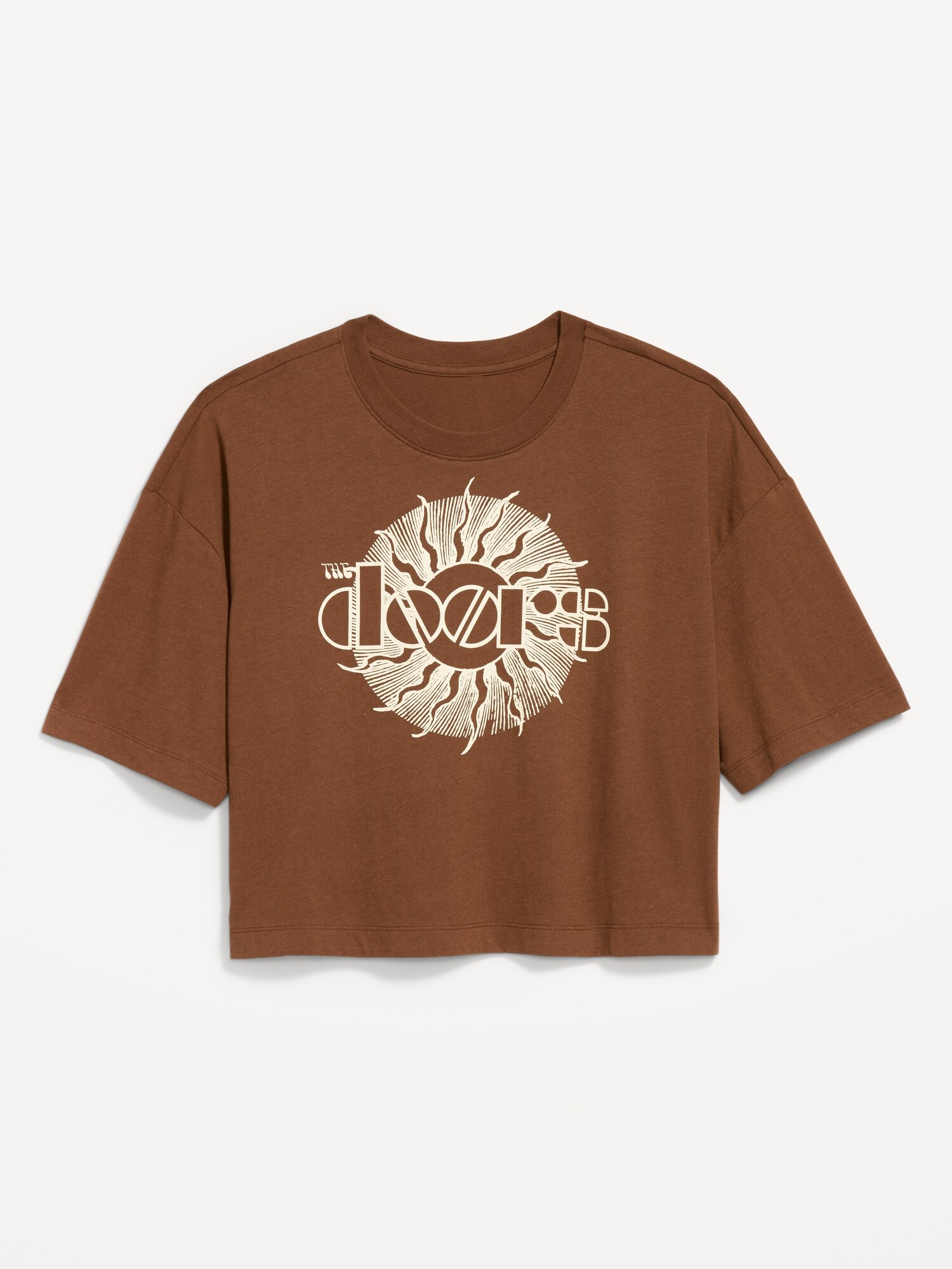 Женская футболка Old Navy Johnny Cash™ Crew-Neck Oversized Crop T-Shirt, цвет: Coco De Mer — фото 5