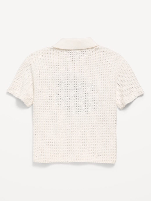 Image number 3 showing, Oversized Collared Graphic Sweater for Toddler Boys