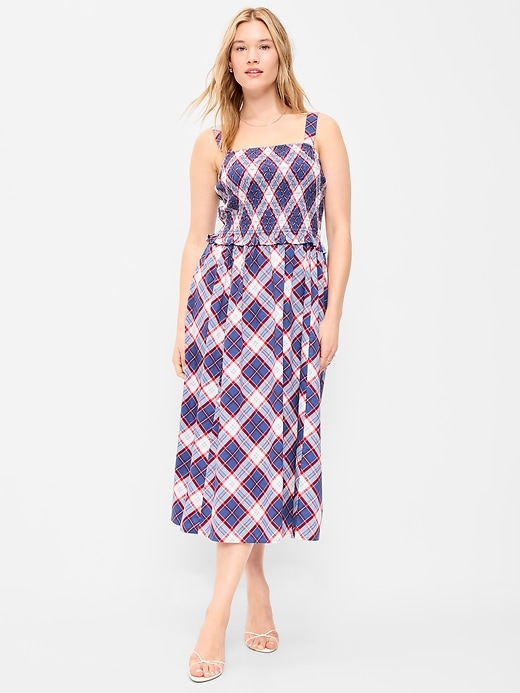 Image number 6 showing, Fit & Flare Smocked-Bodice Midi Dress