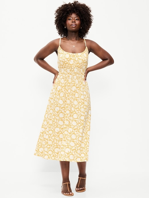 Image number 6 showing, Fit & Flare Jersey Smocked-Waist Midi Dress