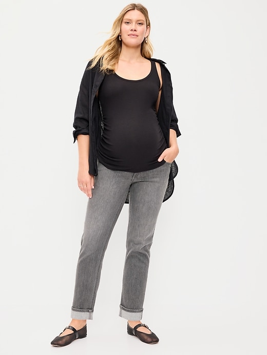 Image number 1 showing, Maternity Full-Panel Wow Boyfriend Jeans