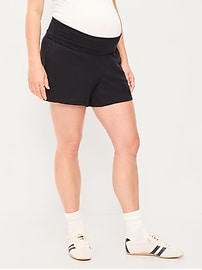 Image number 2 showing, Maternity Fleece Pull-On Shorts -- 5-inch inseam