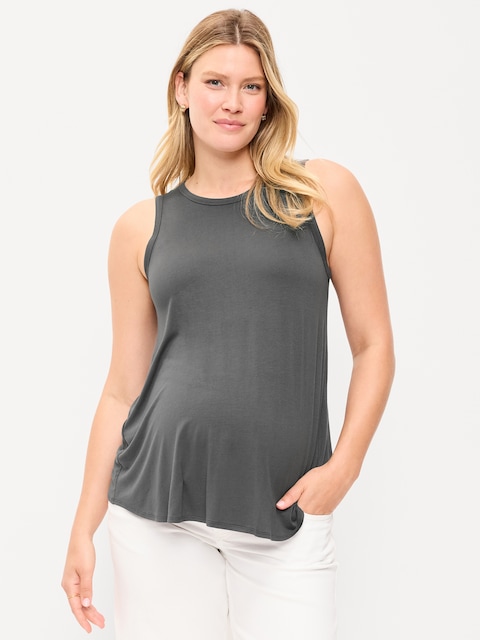 Maternity High-Neck Relaxed Tank Top