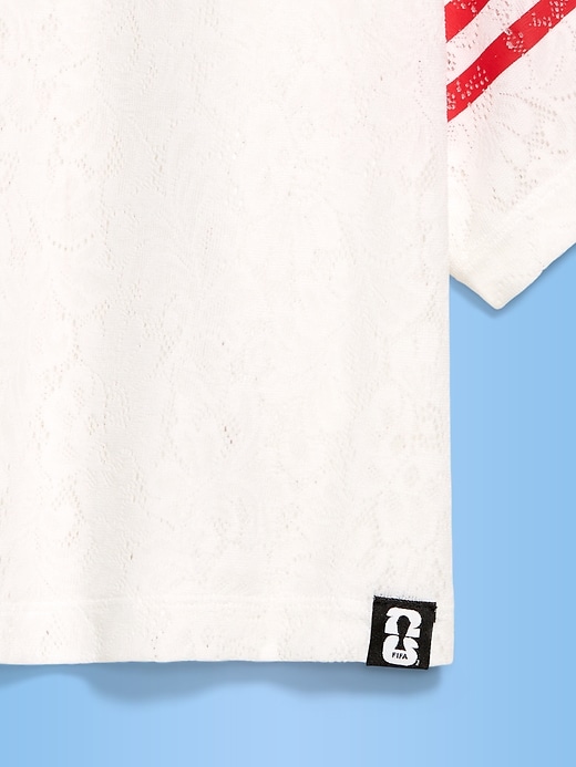 Image number 4 showing, FIFA World Cup 26™ England Boxy Lace V-Neck T-Shirt for Women