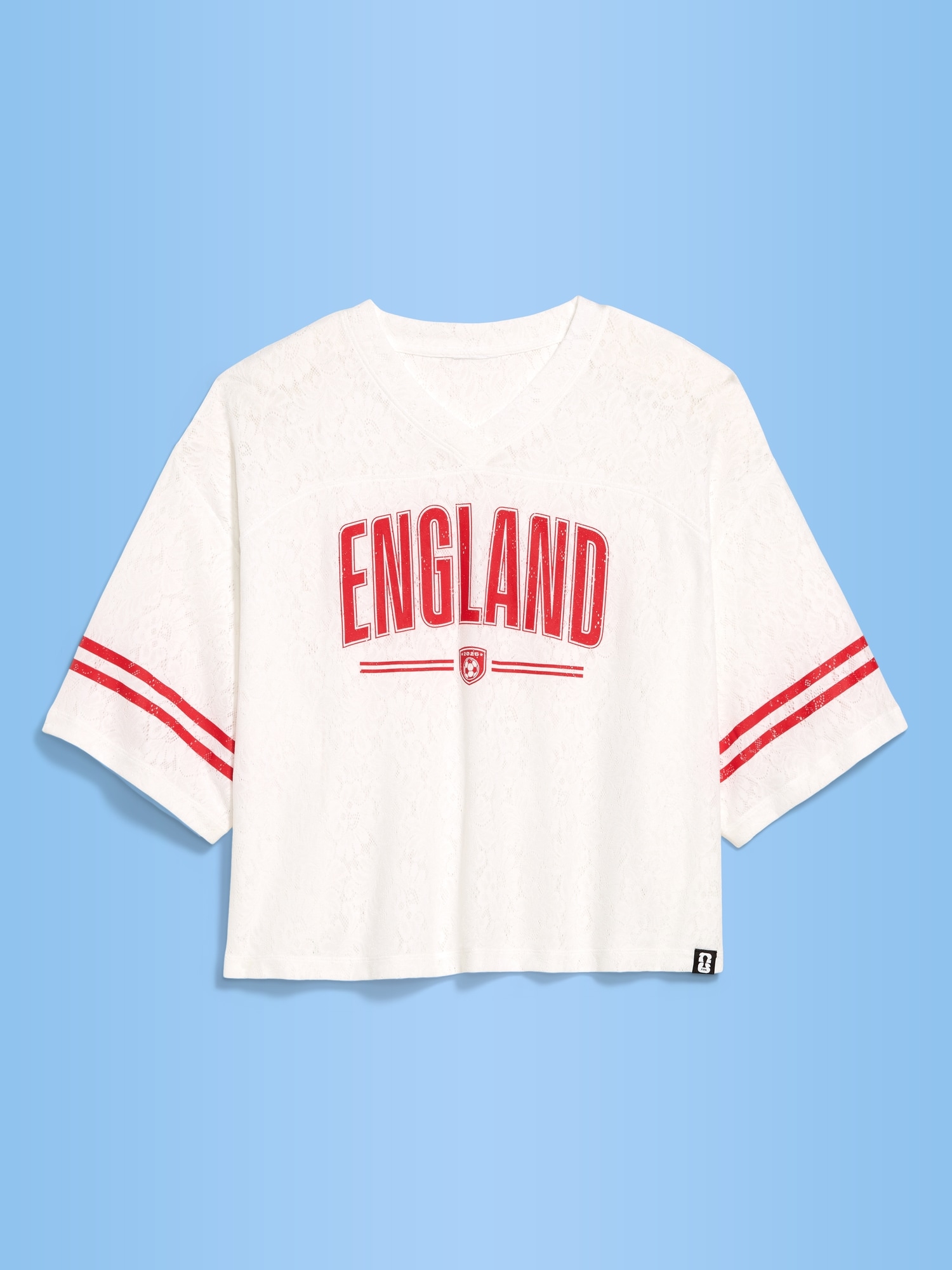 FIFA World Cup 26™ England Boxy Lace V-Neck T-Shirt for Women