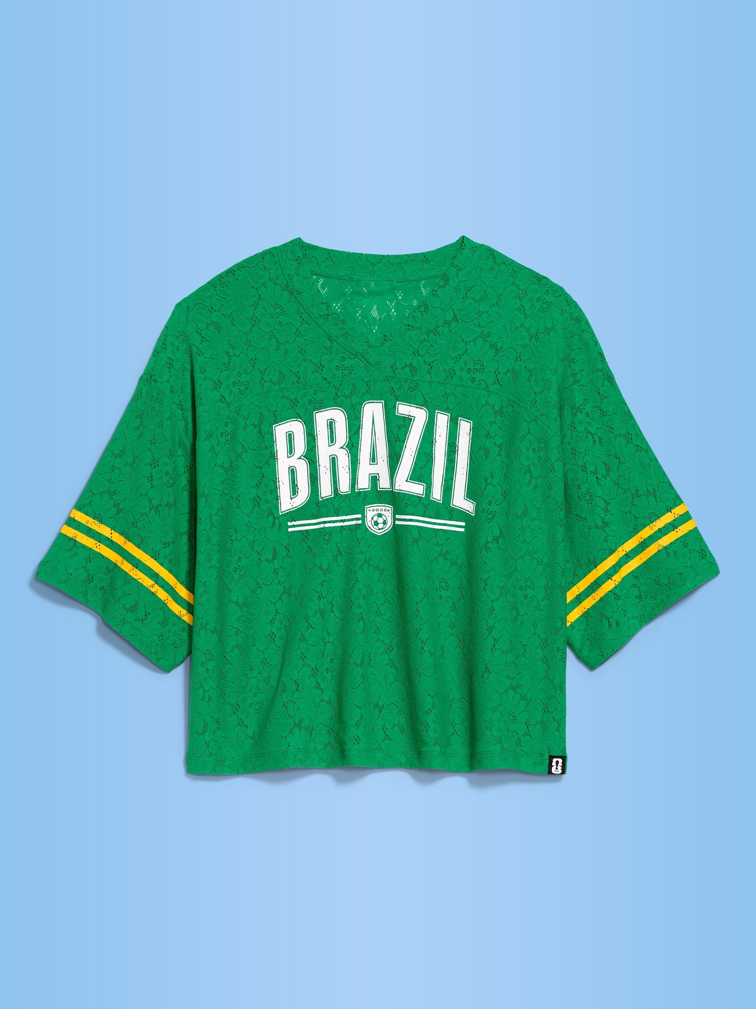 FIFA World Cup 26™ Brazil Boxy Lace V-Neck T-Shirt for Women
