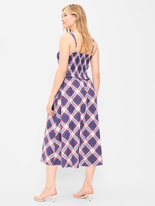 Image number 7 showing, Fit & Flare Smocked-Bodice Midi Dress