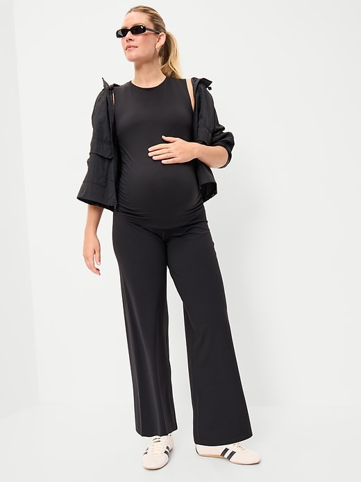 Image number 3 showing, Maternity Full-Panel StudioSmooth Wide-Leg Pants