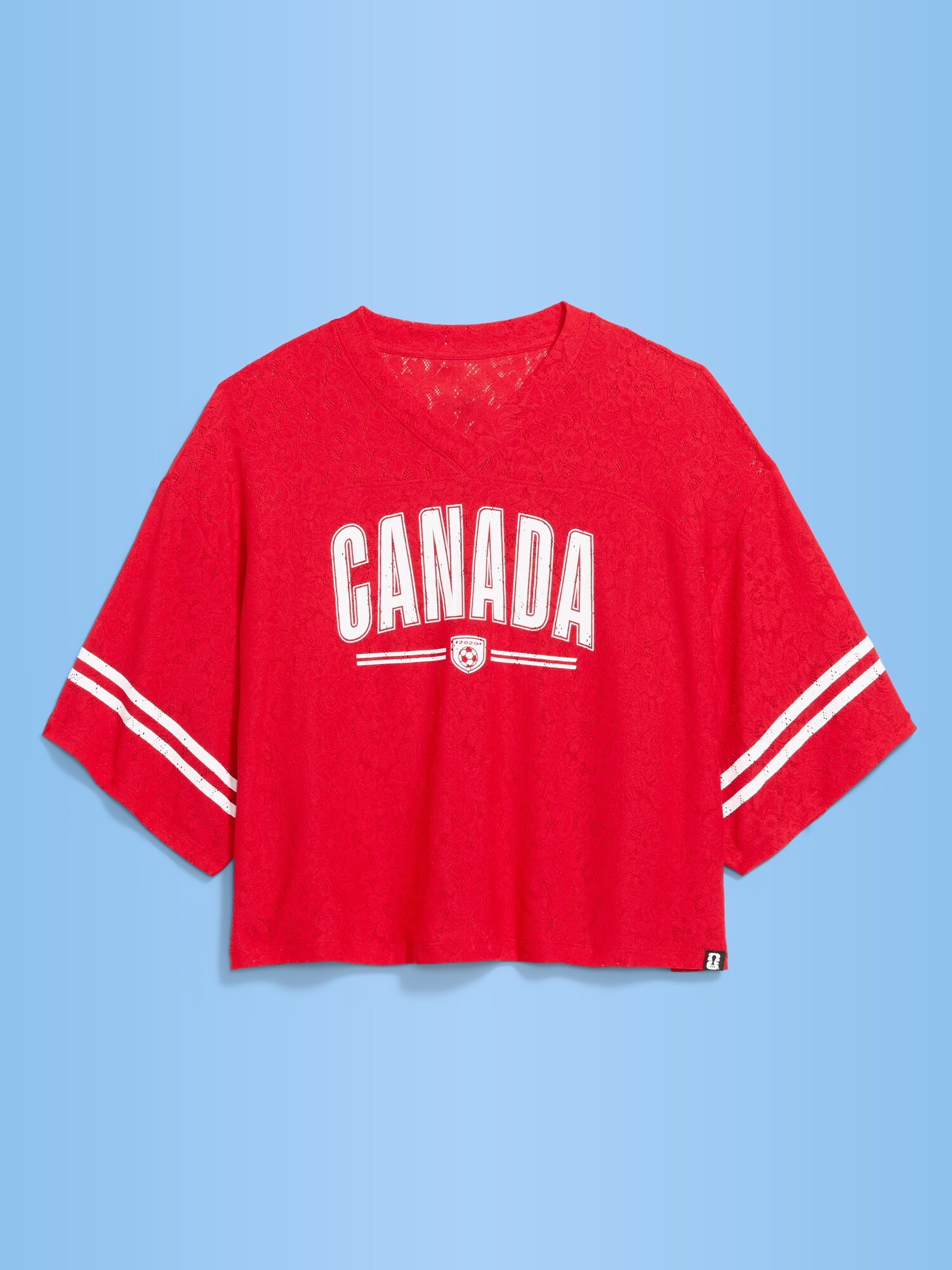 Женская футболка Old Navy FIFA World Cup 26™ France Boxy Lace V-Neck T-Shirt for Women, цвет: Canada — фото 4